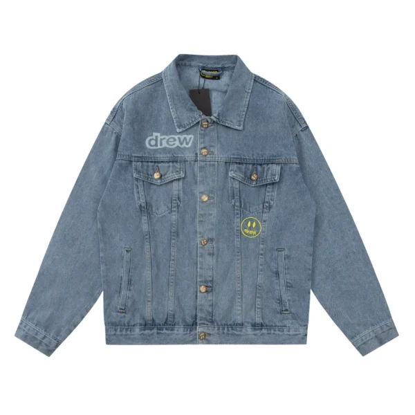 Retro Drew House Denim Flocking Coat Jacket